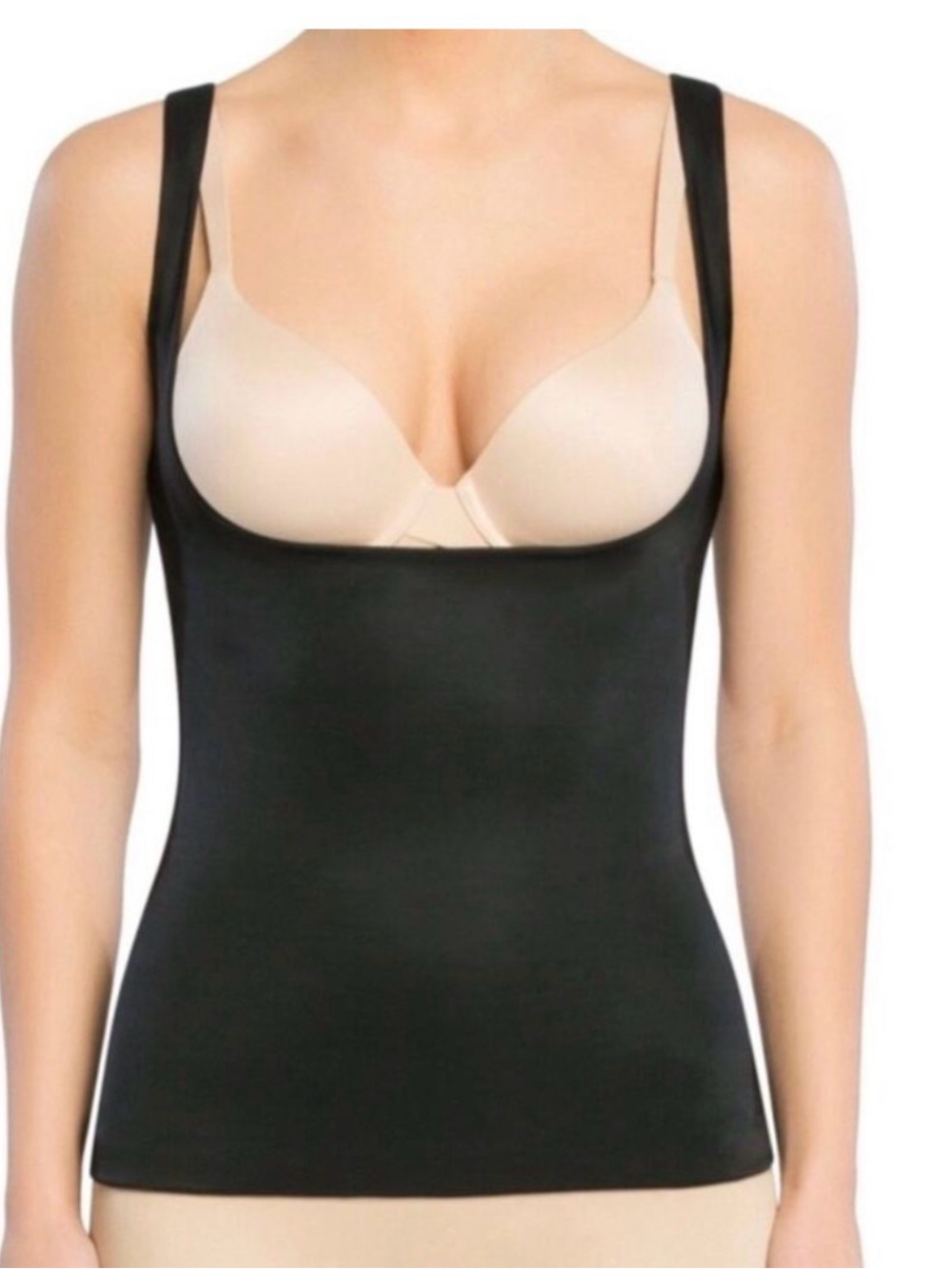SPANX Black Shaping Tank with Red Brand Tag